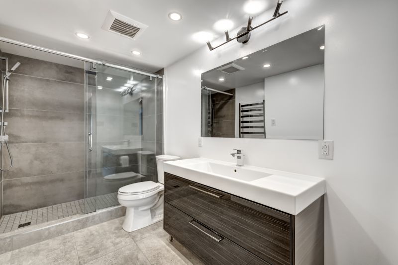 Renovated bathroom showcasing smart lighting